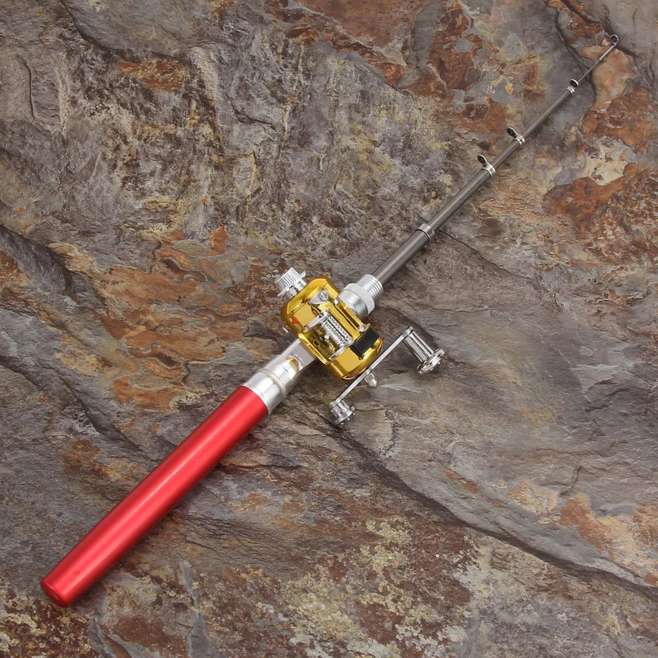 Fishing Rod Reel Combo Set Mini Telescopic Pocket Pen Fishing Rod Pole Fish Rod+Reel Pocket Fishing Rod Reel Full Kit