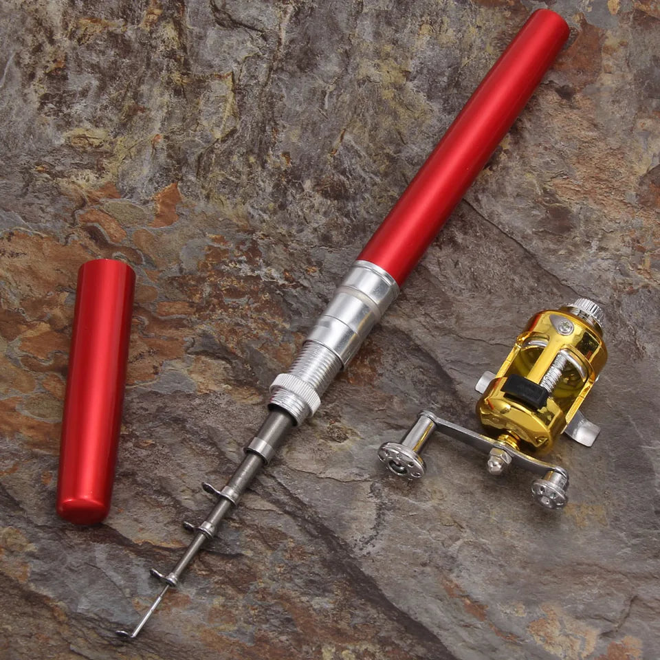 Fishing Rod Reel Combo Set Mini Telescopic Pocket Pen Fishing Rod Pole Fish Rod+Reel Pocket Fishing Rod Reel Full Kit