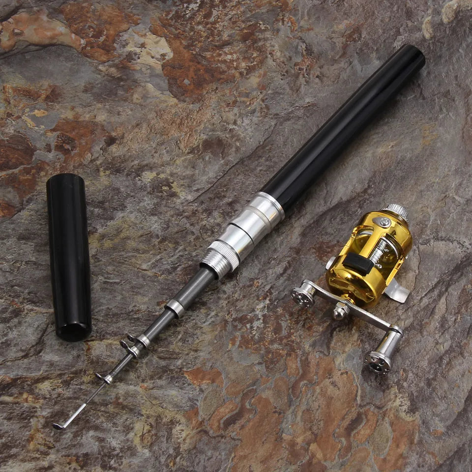 Fishing Rod Reel Combo Set Mini Telescopic Pocket Pen Fishing Rod Pole Fish Rod+Reel Pocket Fishing Rod Reel Full Kit