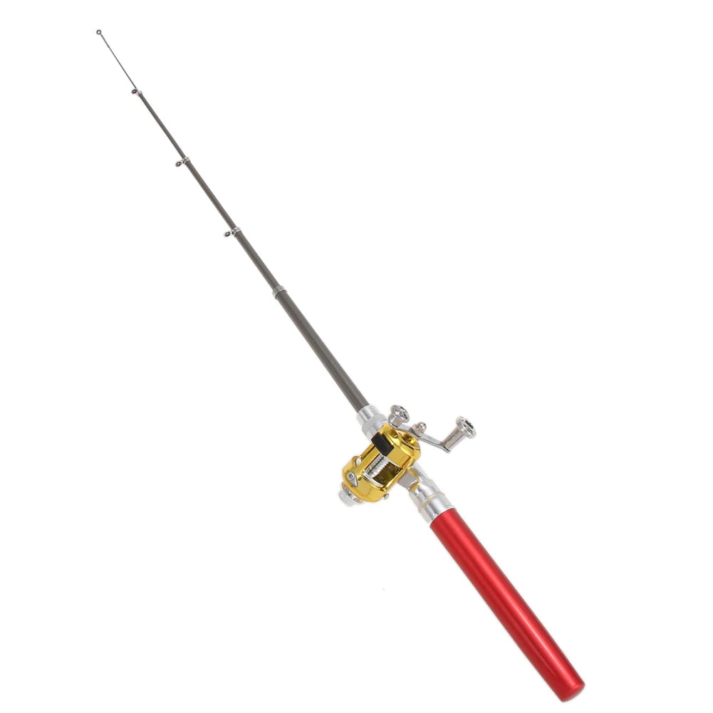 Fishing Rod Reel Combo Set Mini Telescopic Pocket Pen Fishing Rod Pole Fish Rod+Reel Pocket Fishing Rod Reel Full Kit